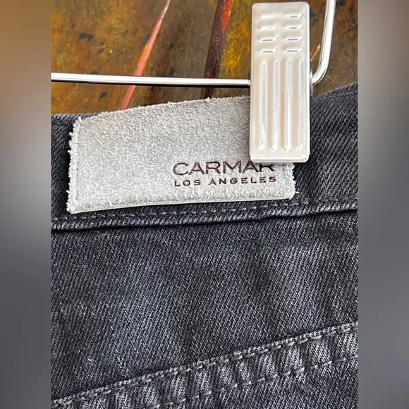 CarMar Women’s High Waisted Cuffed Hem Black Denim Shorts