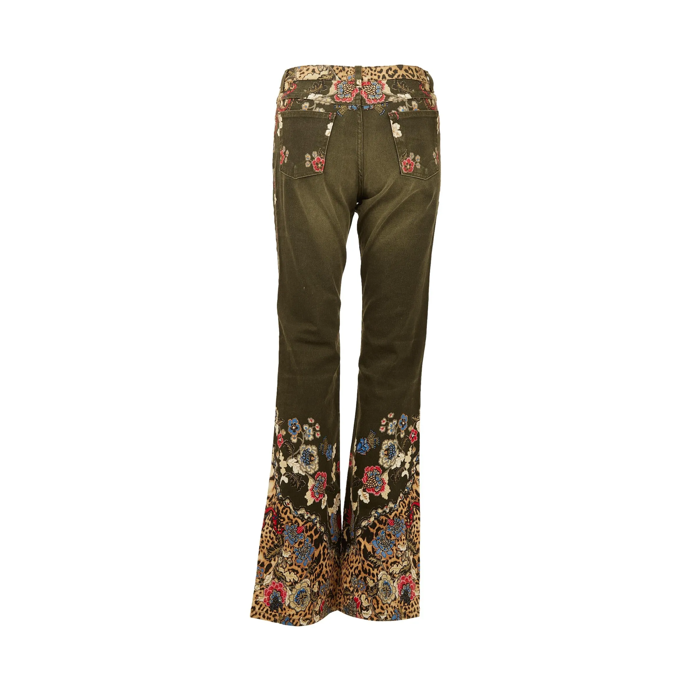 Cavalli Floral Cheetah Print Pants