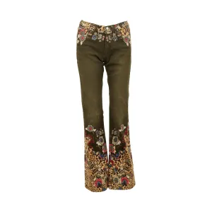 Cavalli Floral Cheetah Print Pants