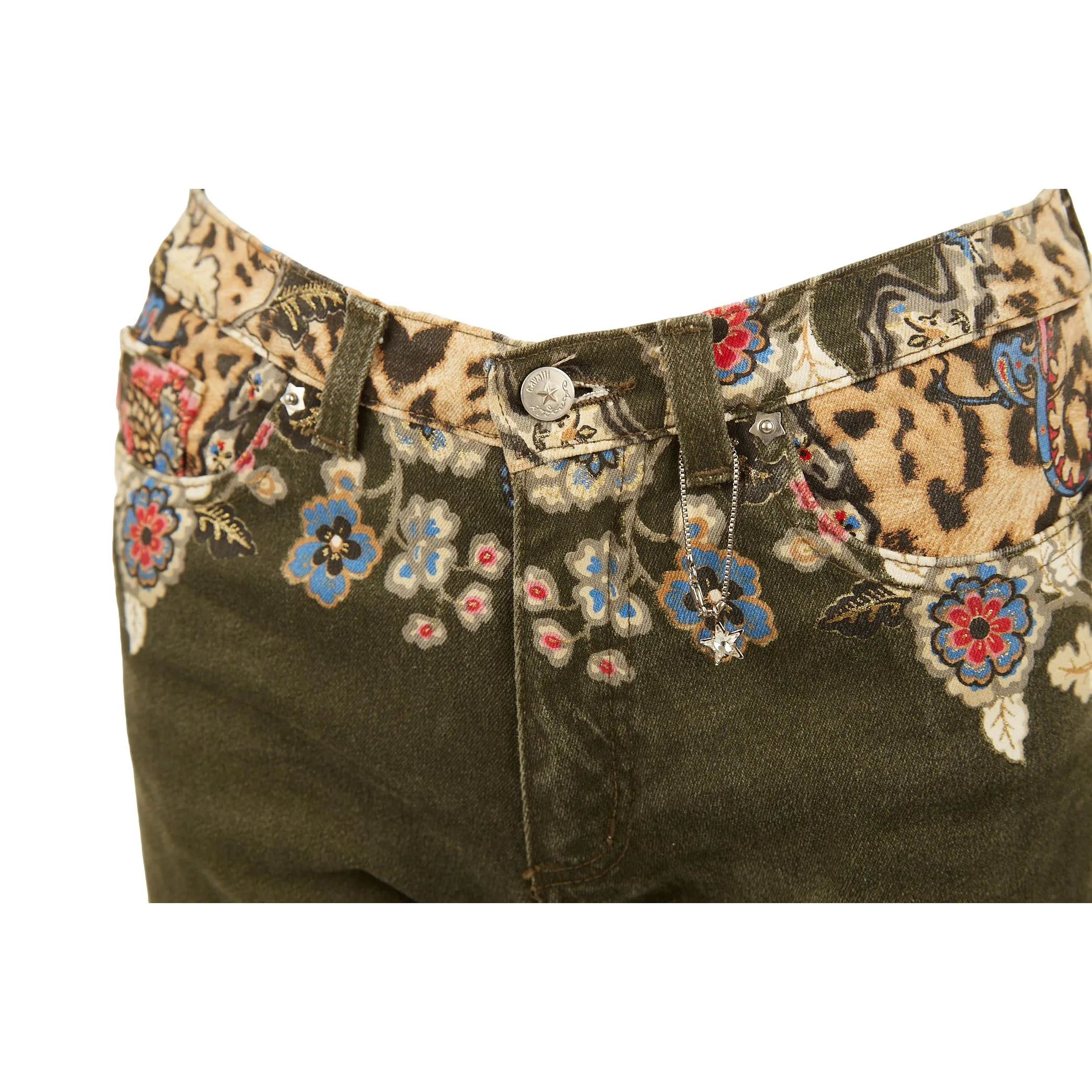 Cavalli Floral Cheetah Print Pants