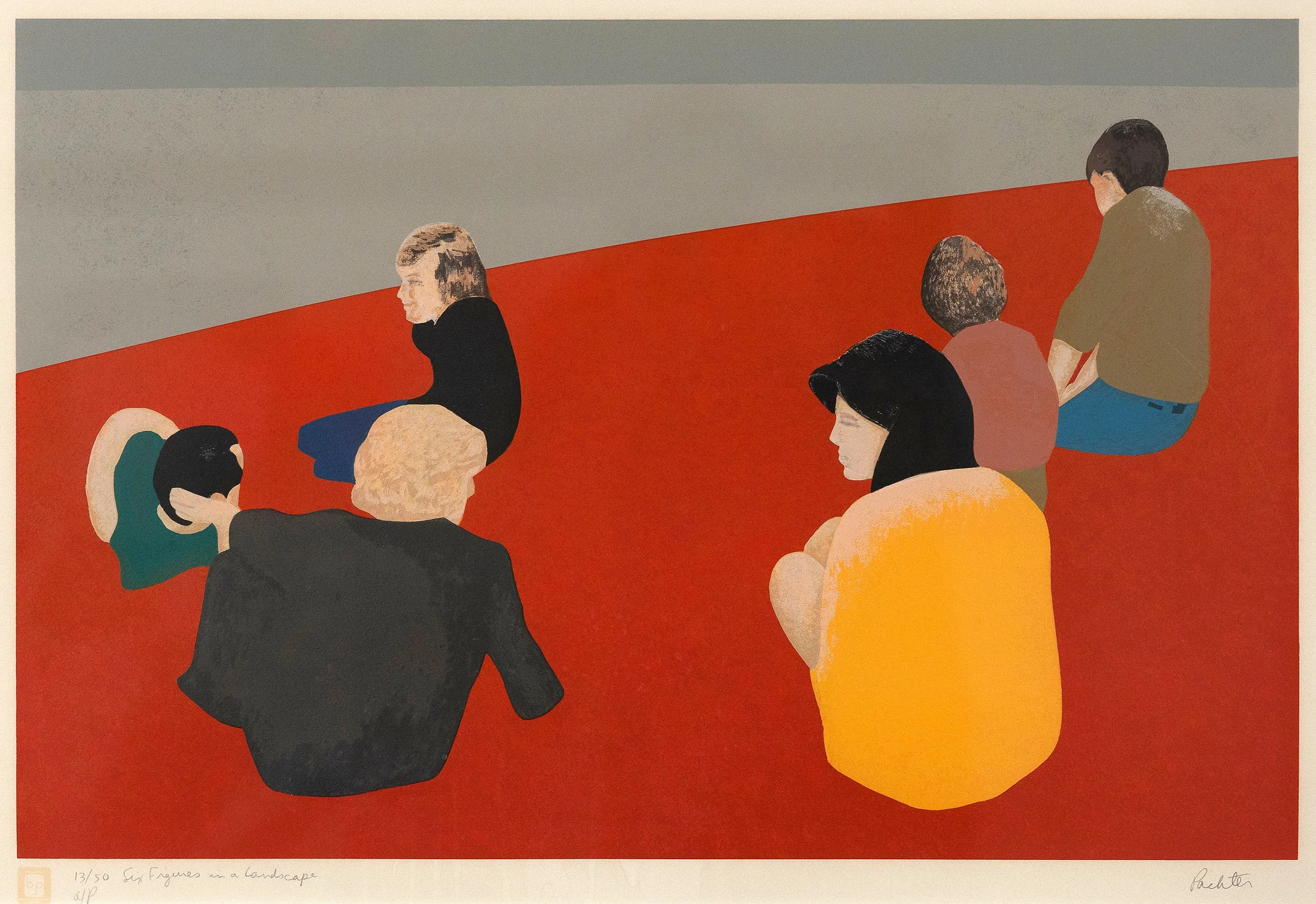 CHARLES PACHTER "SIX FIGURES IN A LANDSCAPE", 1978