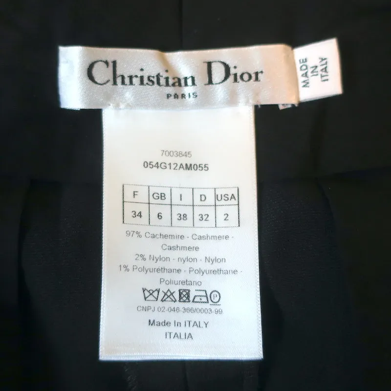 Christian Dior Bermuda Shorts Black Cashmere-Blend Size US 2