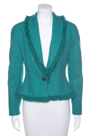 Christian Dior Teal Wool Jacket SZ 8