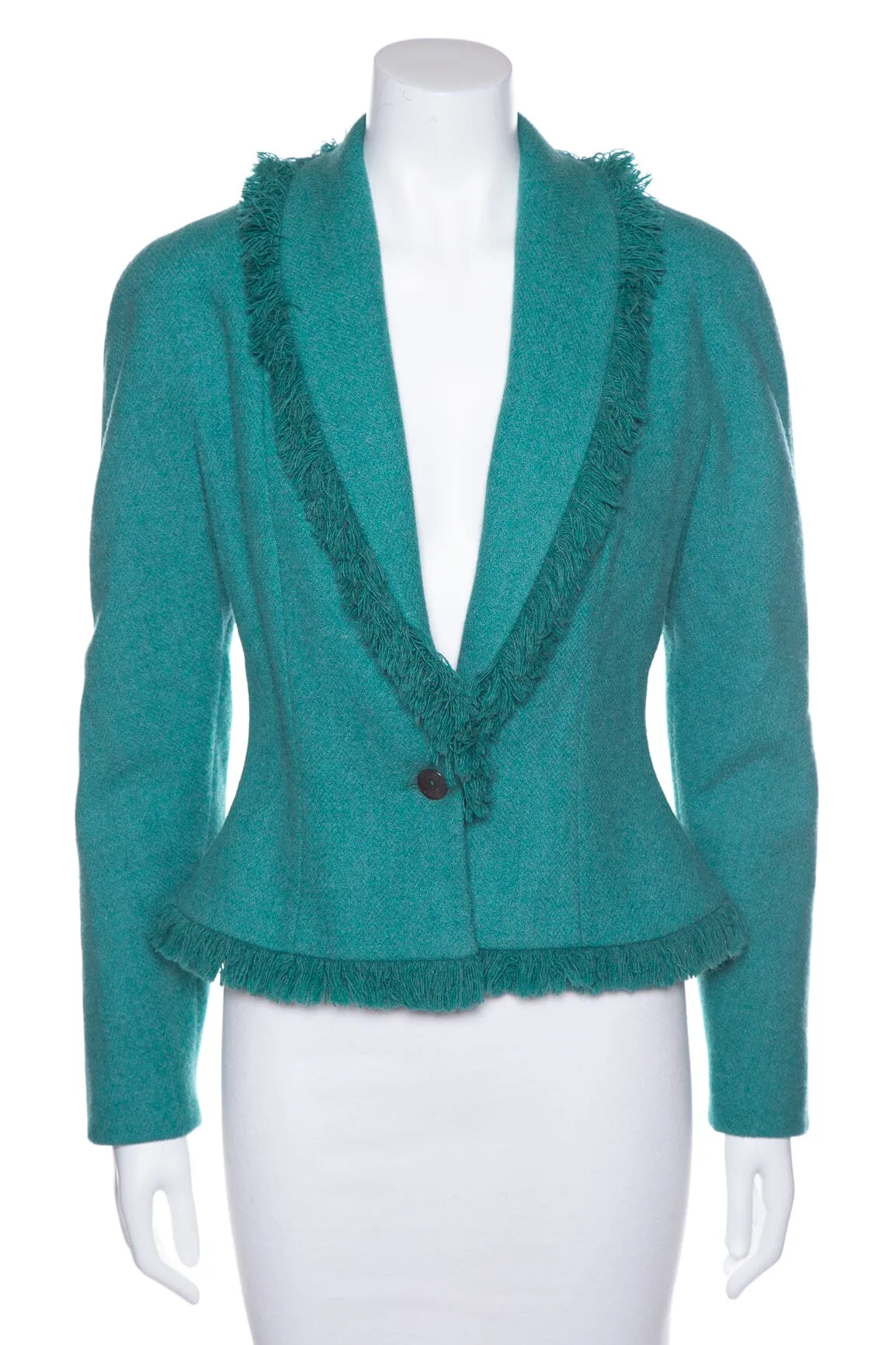 Christian Dior Teal Wool Jacket SZ 8