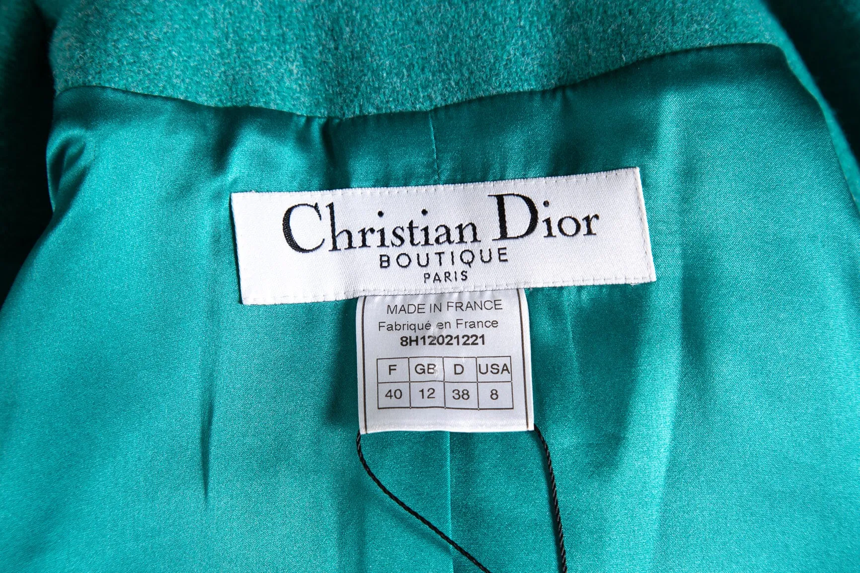 Christian Dior Teal Wool Jacket SZ 8