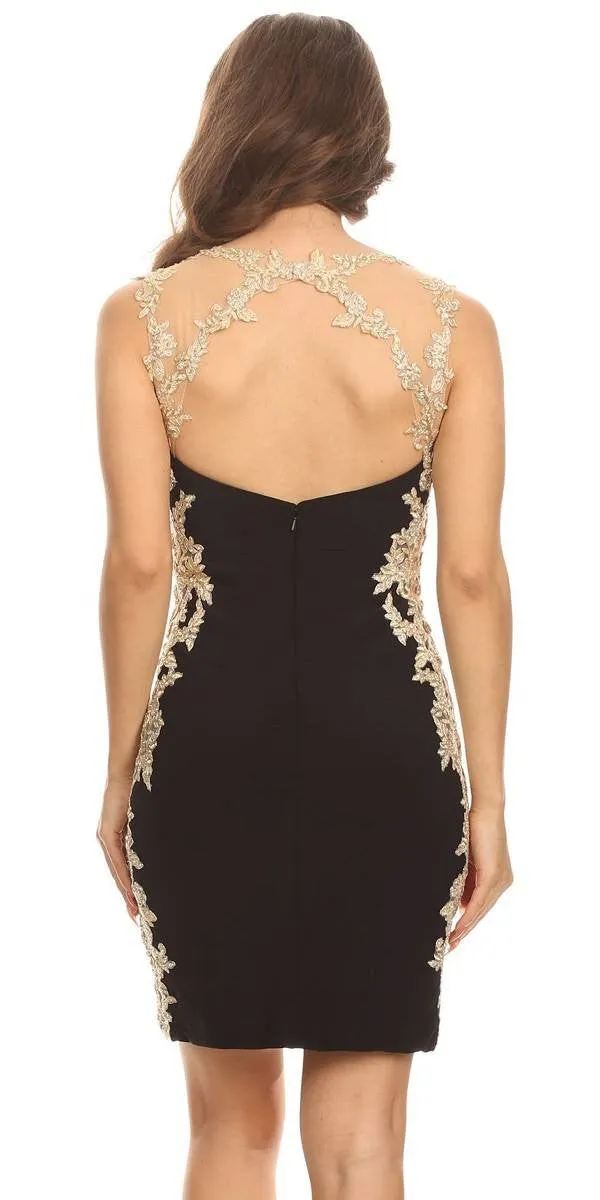 CLEARANCE - Eureka 6016 Lace Applique Sweetheart Short Cocktail Dress (Size XS)