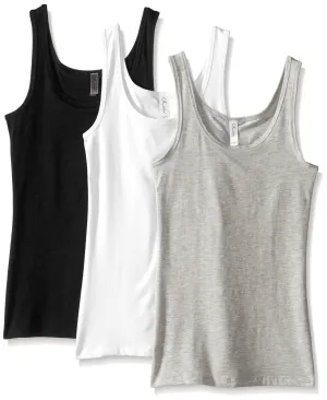 Clementine Women's 2x1 Rib Tank Top (Pack of 3)