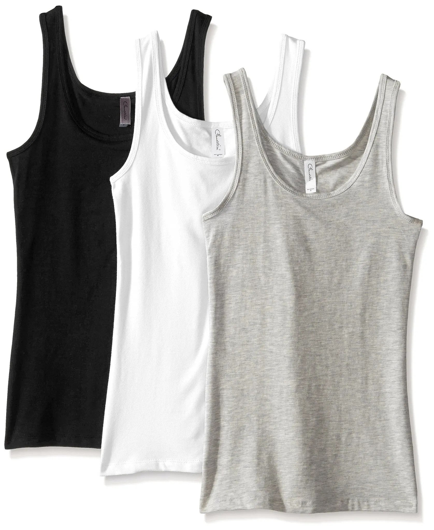 Clementine Women's 2x1 Rib Tank Top (Pack of 3)