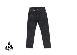 Cotton Wreath Denim "Mono Black"