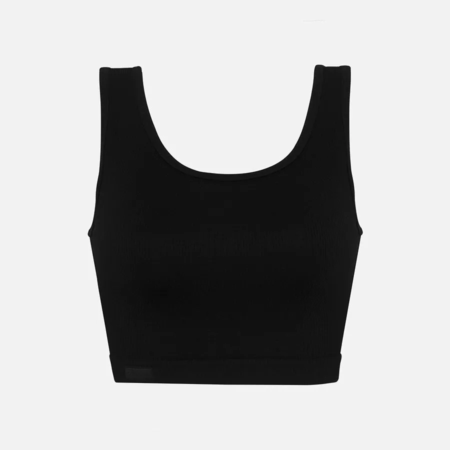 Crop top sin mangas Rib Knit