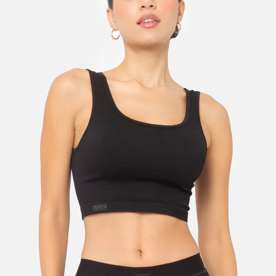 Crop top sin mangas Rib Knit