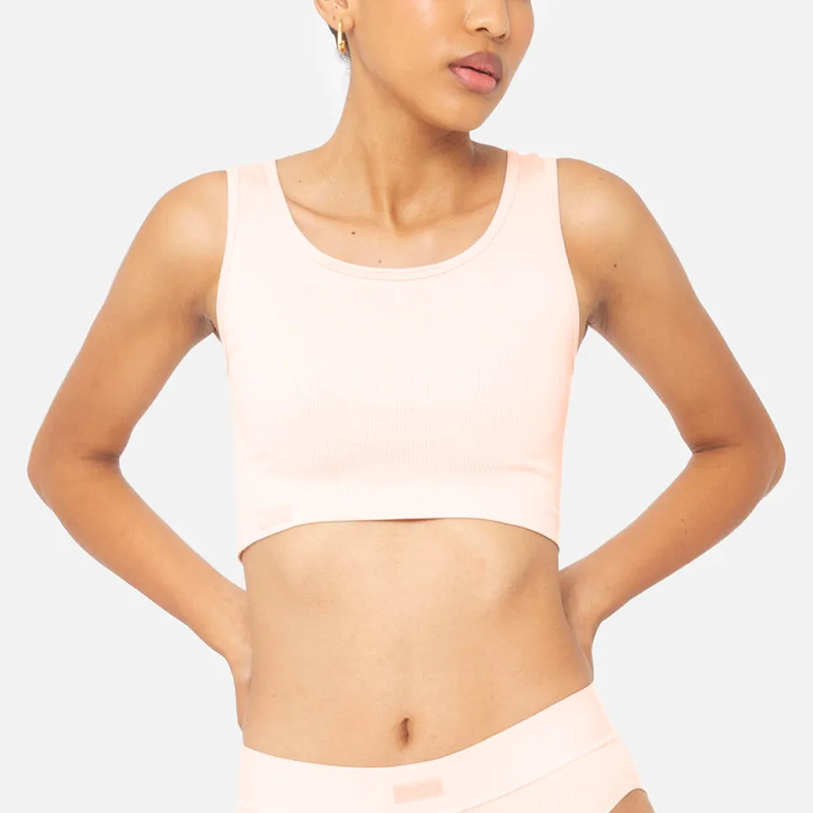 Crop top sin mangas Rib Knit