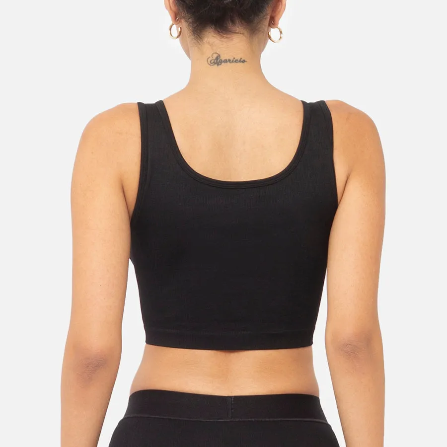 Crop top sin mangas Rib Knit