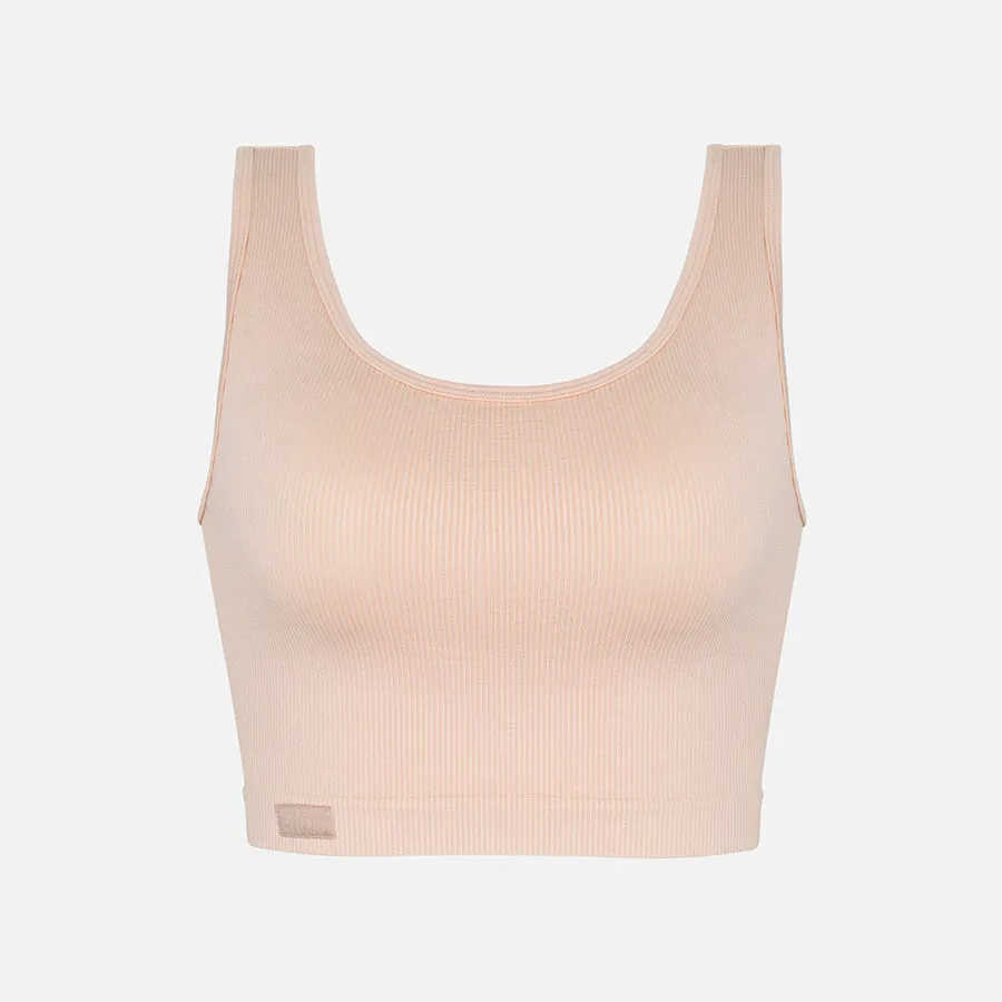 Crop top sin mangas Rib Knit