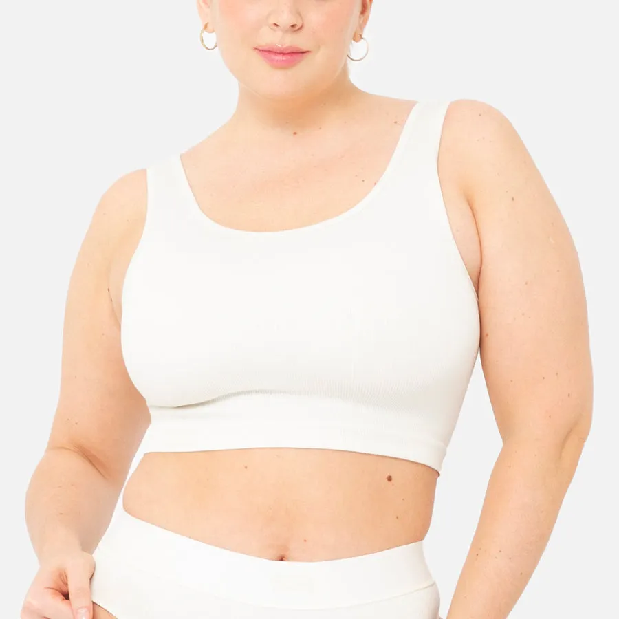 Crop top sin mangas Rib Knit
