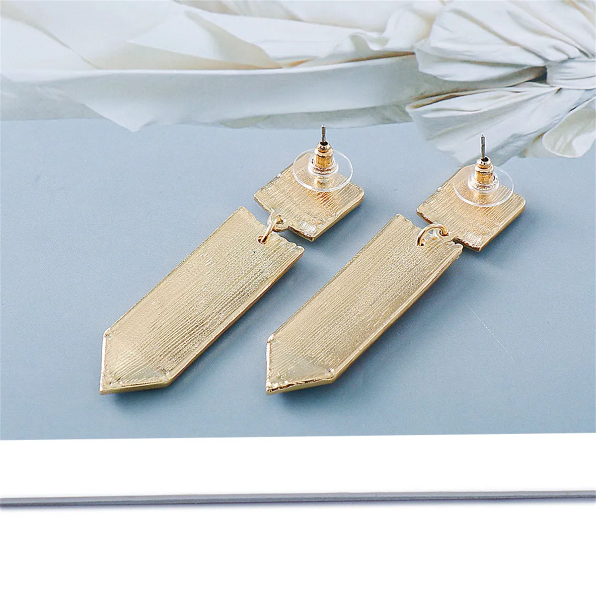 Cubic Zirconia & Enamel 18K Gold-Plated Pencil Drop Earrings
