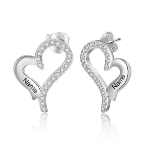 Customized 1 Name Engraved  Zirconia Earrings