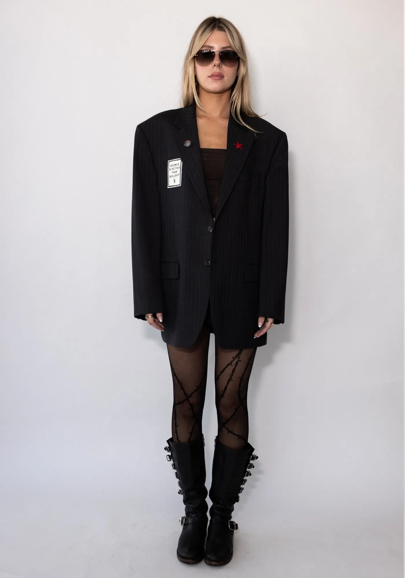 Dark Gray Pinstripe Dead Kennedy's Blazer