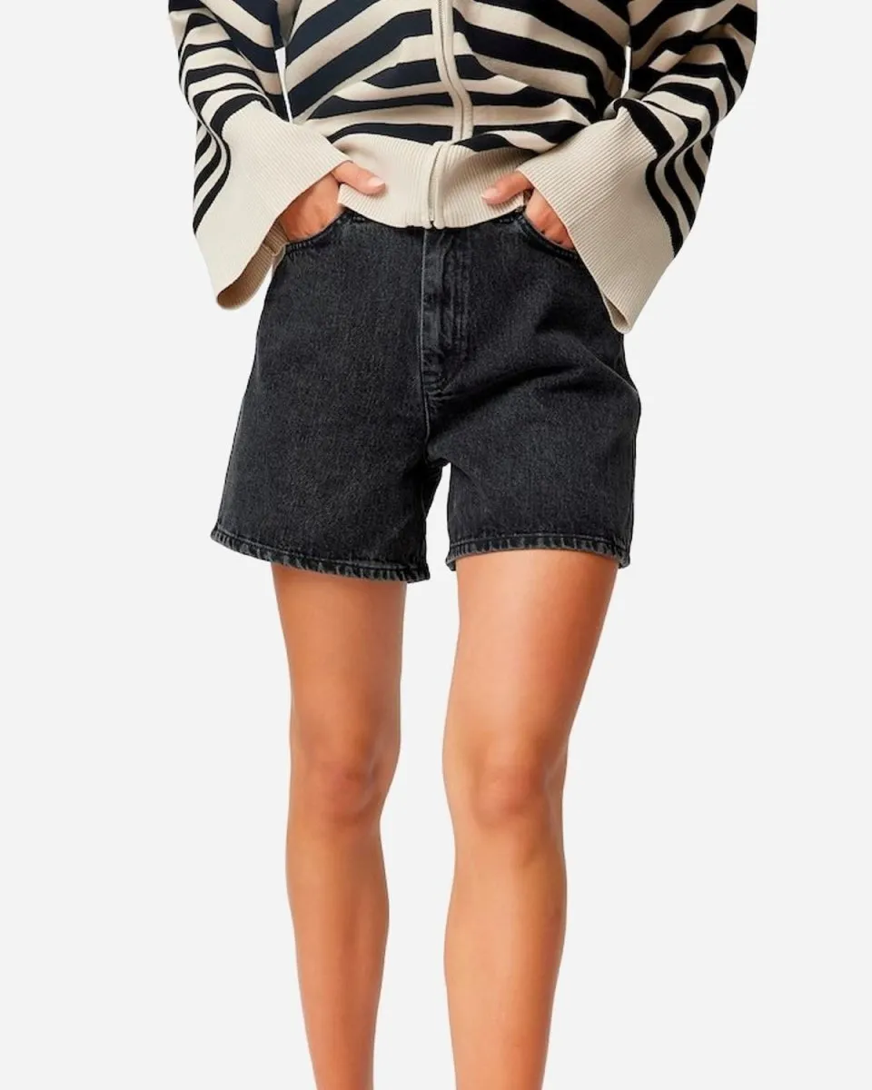 Dena GZ High Waist Shorts - Washed Black