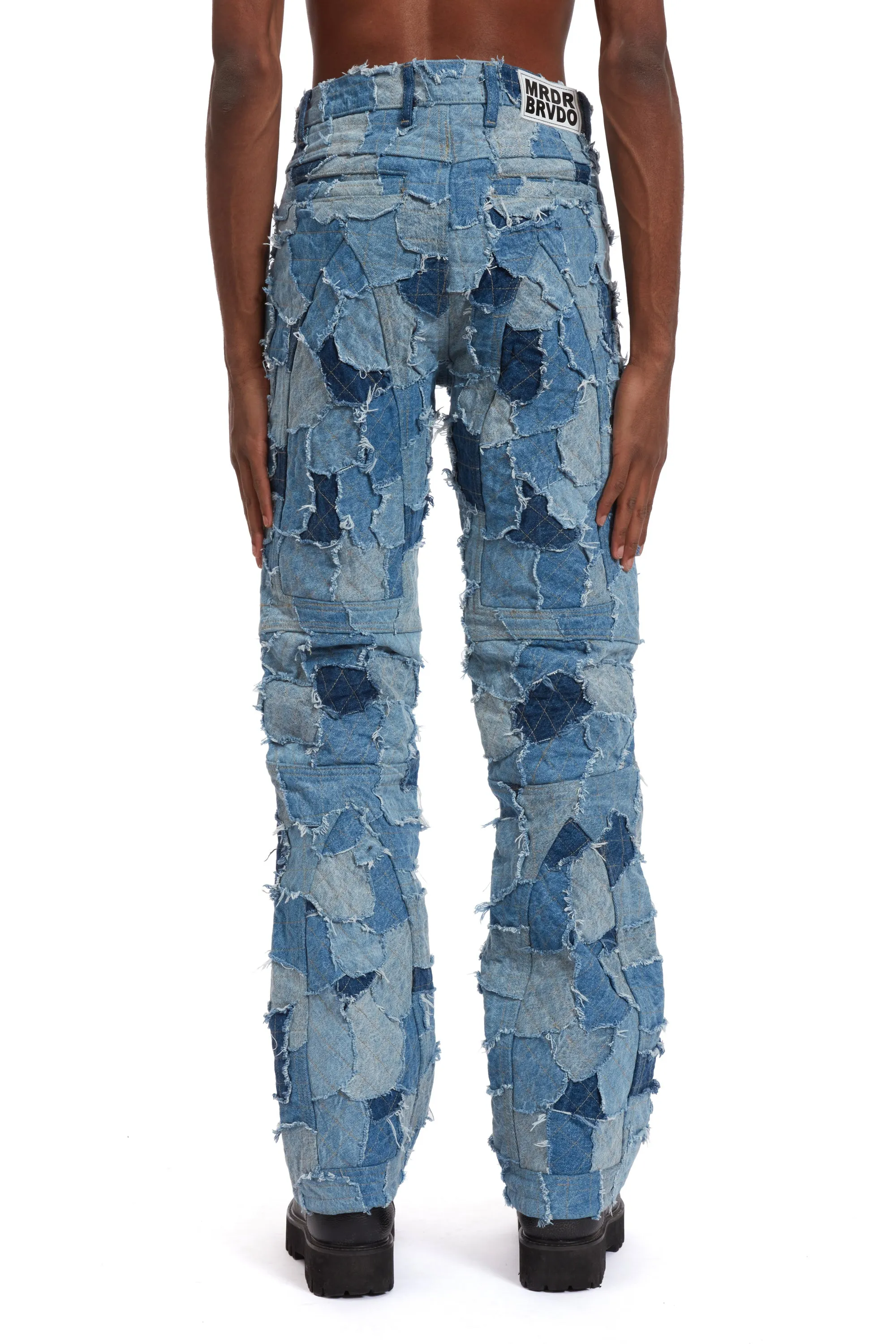 DENIM BORO MOTO PANT