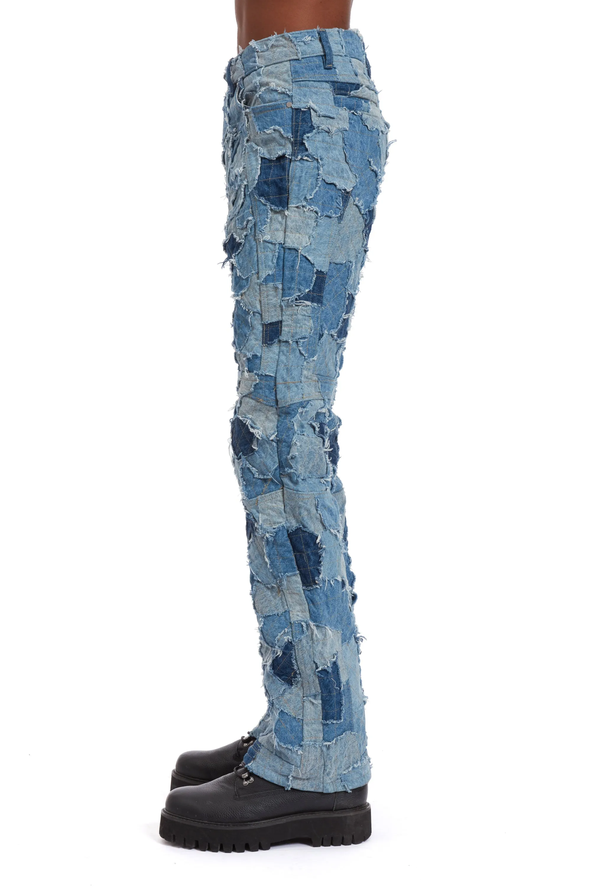 DENIM BORO MOTO PANT