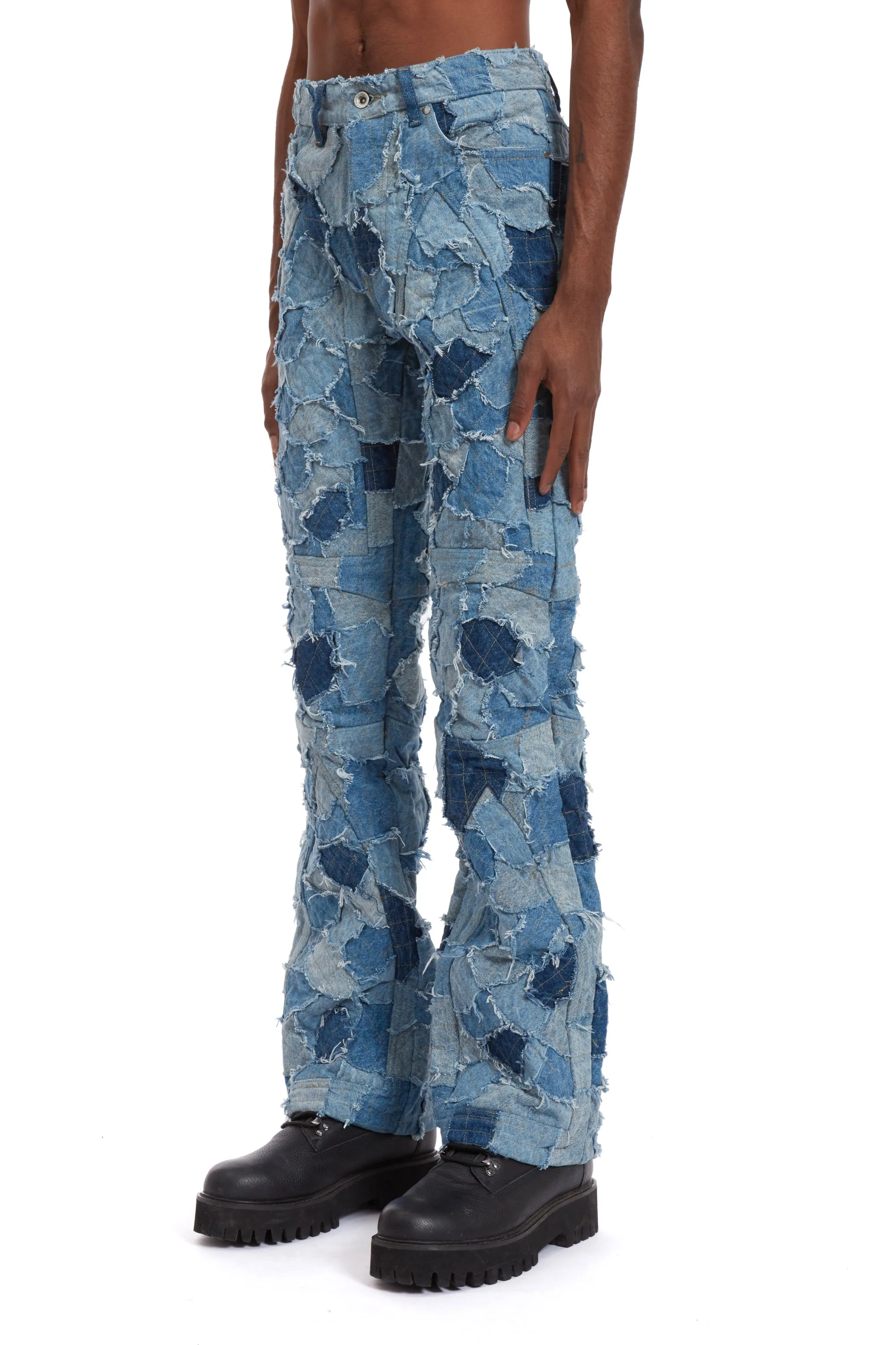 DENIM BORO MOTO PANT