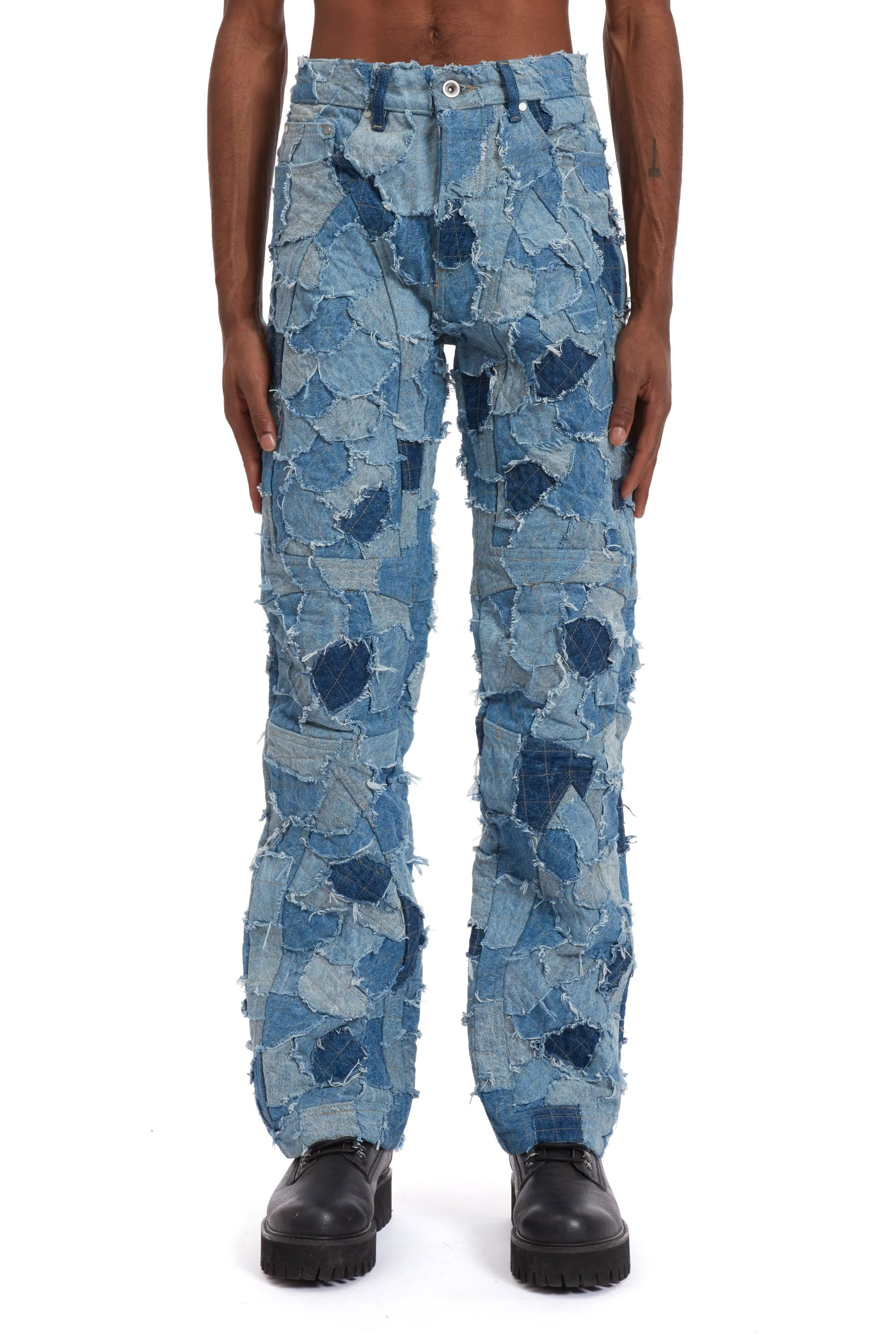 DENIM BORO MOTO PANT