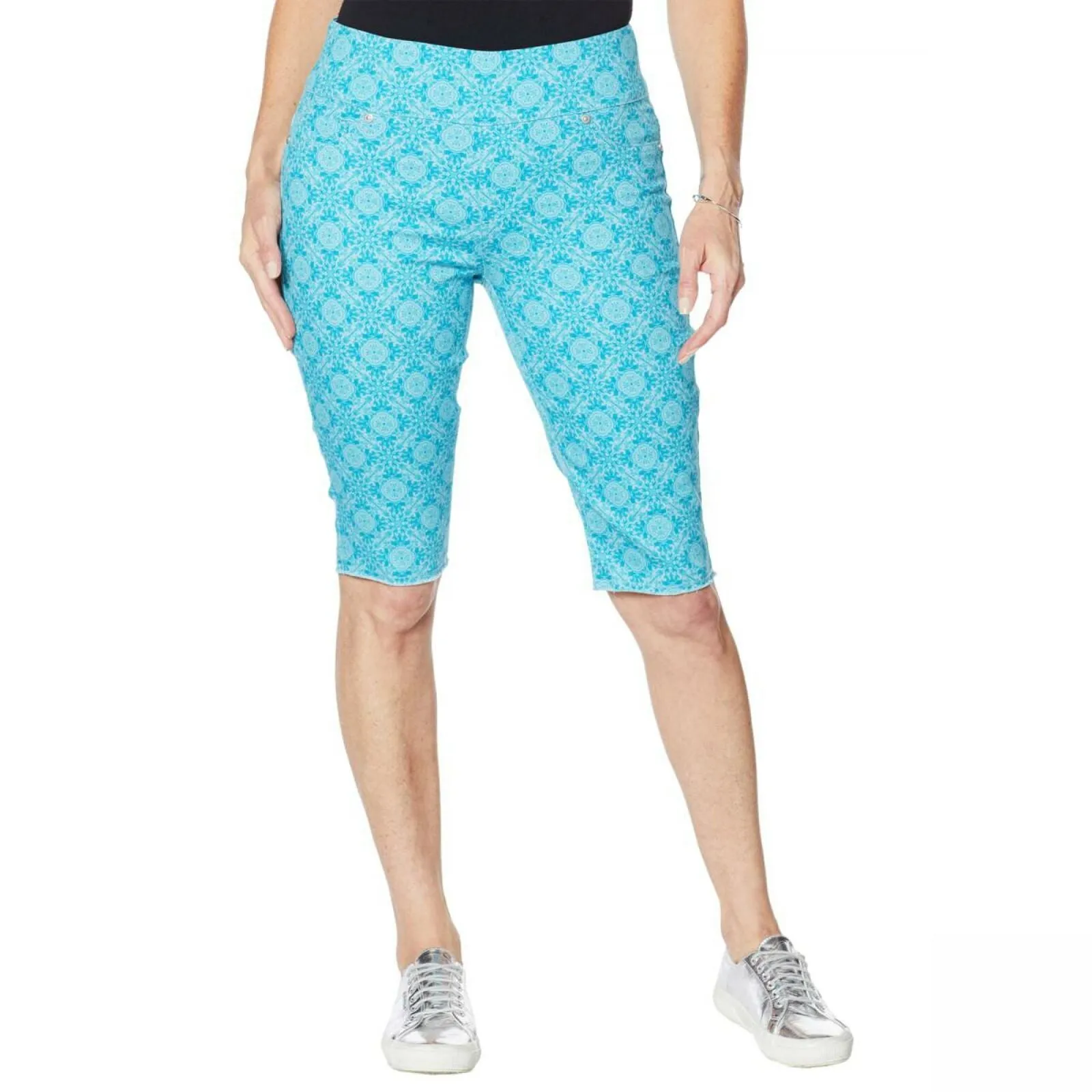 DG2 by Diane Gilman Women's Stretch Denim Pull On Bermuda Shorts