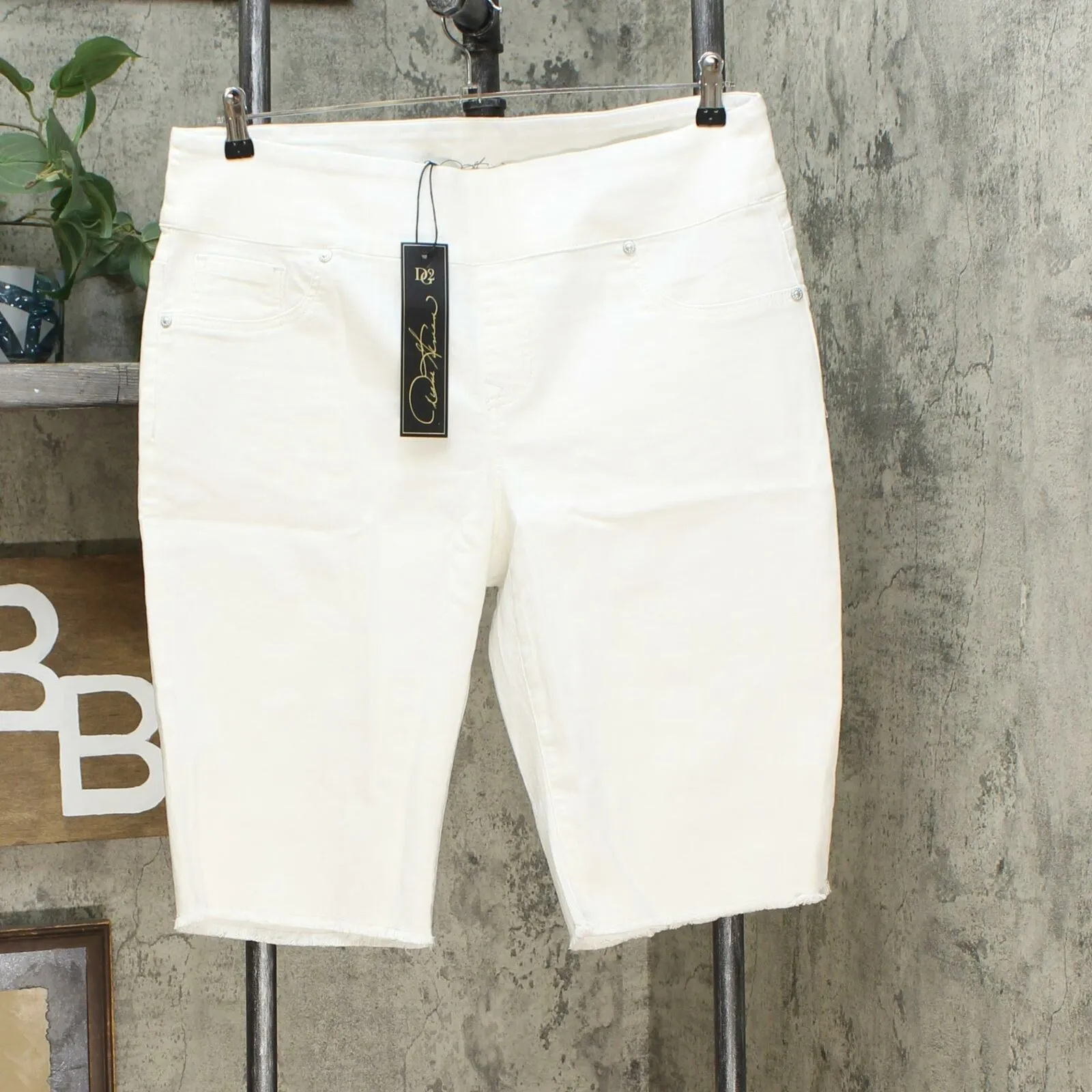 DG2 by Diane Gilman Women's Stretch Denim Pull On Bermuda Shorts
