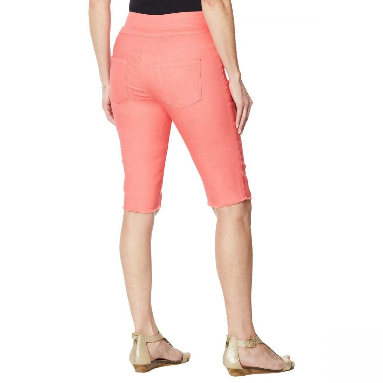 DG2 by Diane Gilman Women's Stretch Denim Pull On Bermuda Shorts