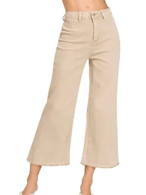 Do It All Acid Wash Denim: Sand Beige