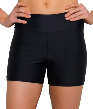 ebuddy Women High Waist Summer Swimwear Tummy Tuk Swim Bottom Shorts, Black Size XXL