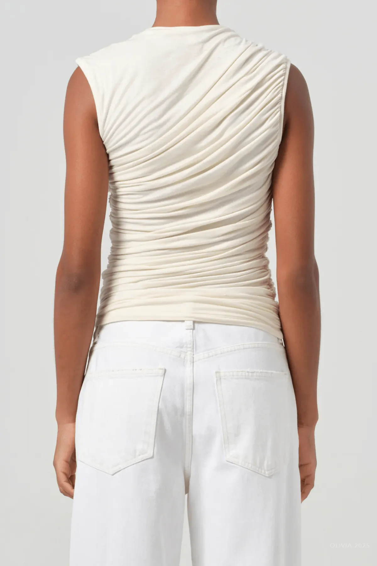 Ester Twist Tank in Oatmilk