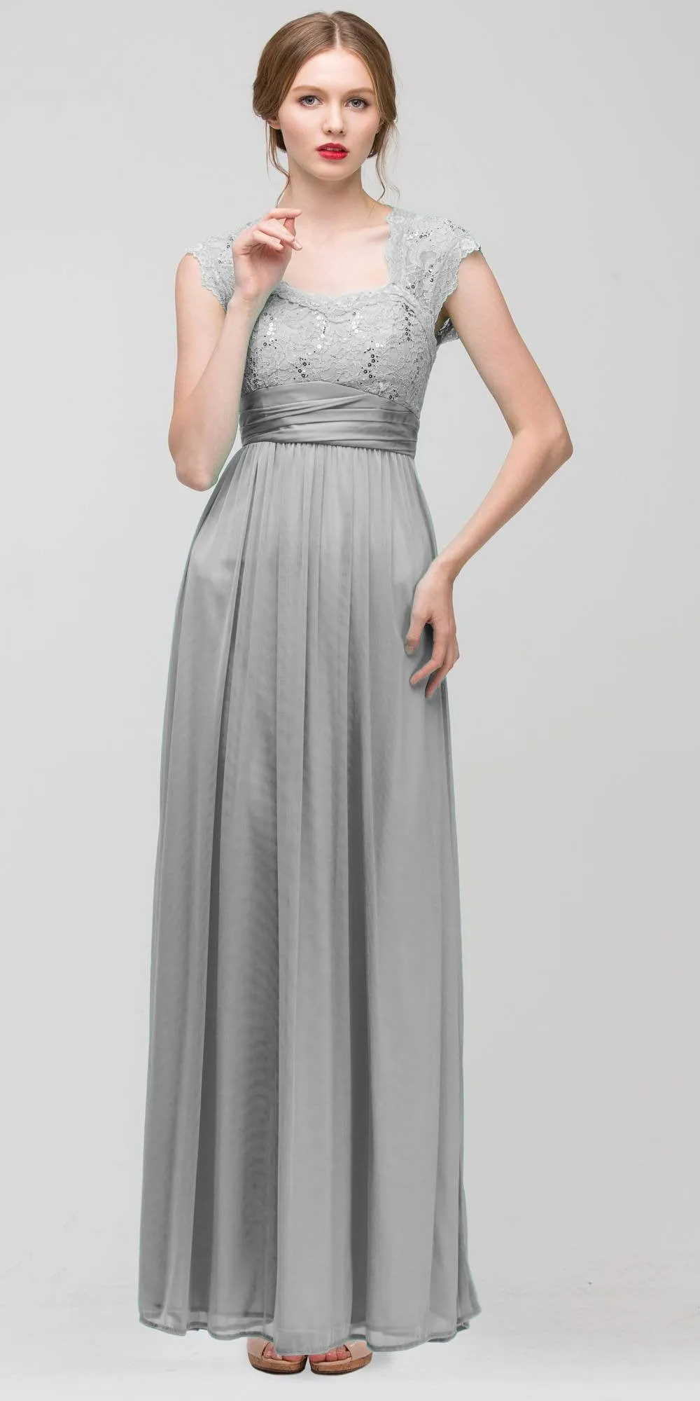 Eureka 2025 Sweetheart Neck Lace Bodice A-Line Floor Length Dress