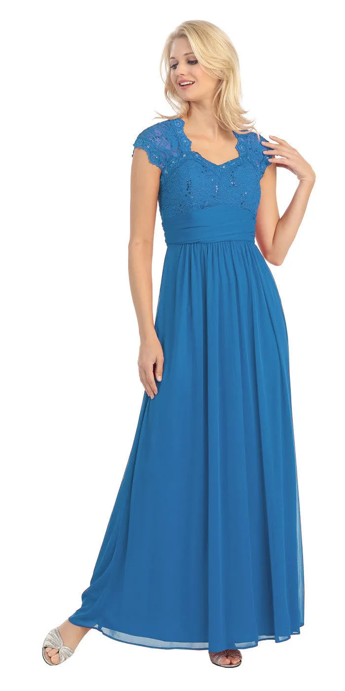 Eureka 2025 Sweetheart Neck Lace Bodice A-Line Floor Length Dress