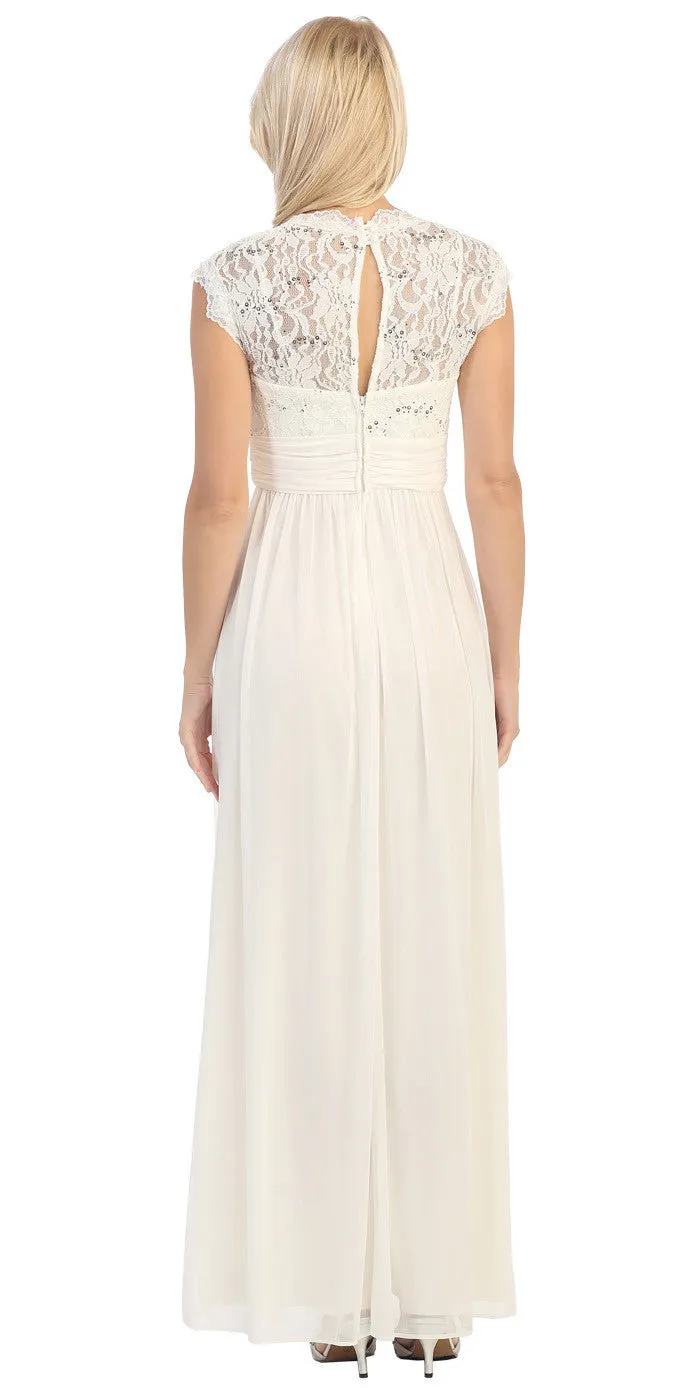 Eureka 2025 Sweetheart Neck Lace Bodice A-Line Floor Length Dress