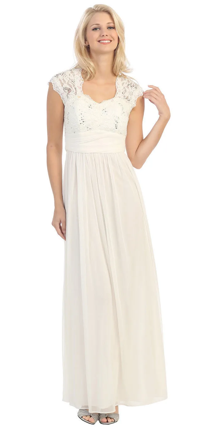 Eureka 2025 Sweetheart Neck Lace Bodice A-Line Floor Length Dress