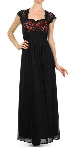 Eureka 2025 Sweetheart Neck Lace Bodice A-Line Floor Length Dress