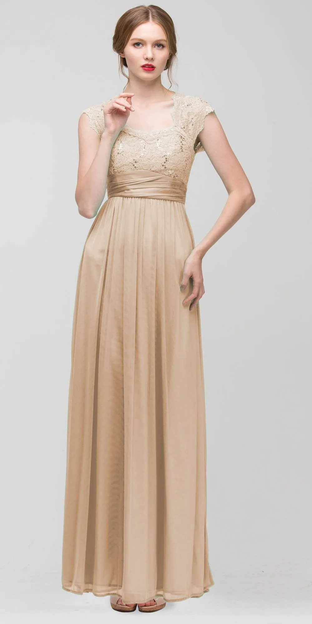 Eureka 2025 Sweetheart Neck Lace Bodice A-Line Floor Length Dress
