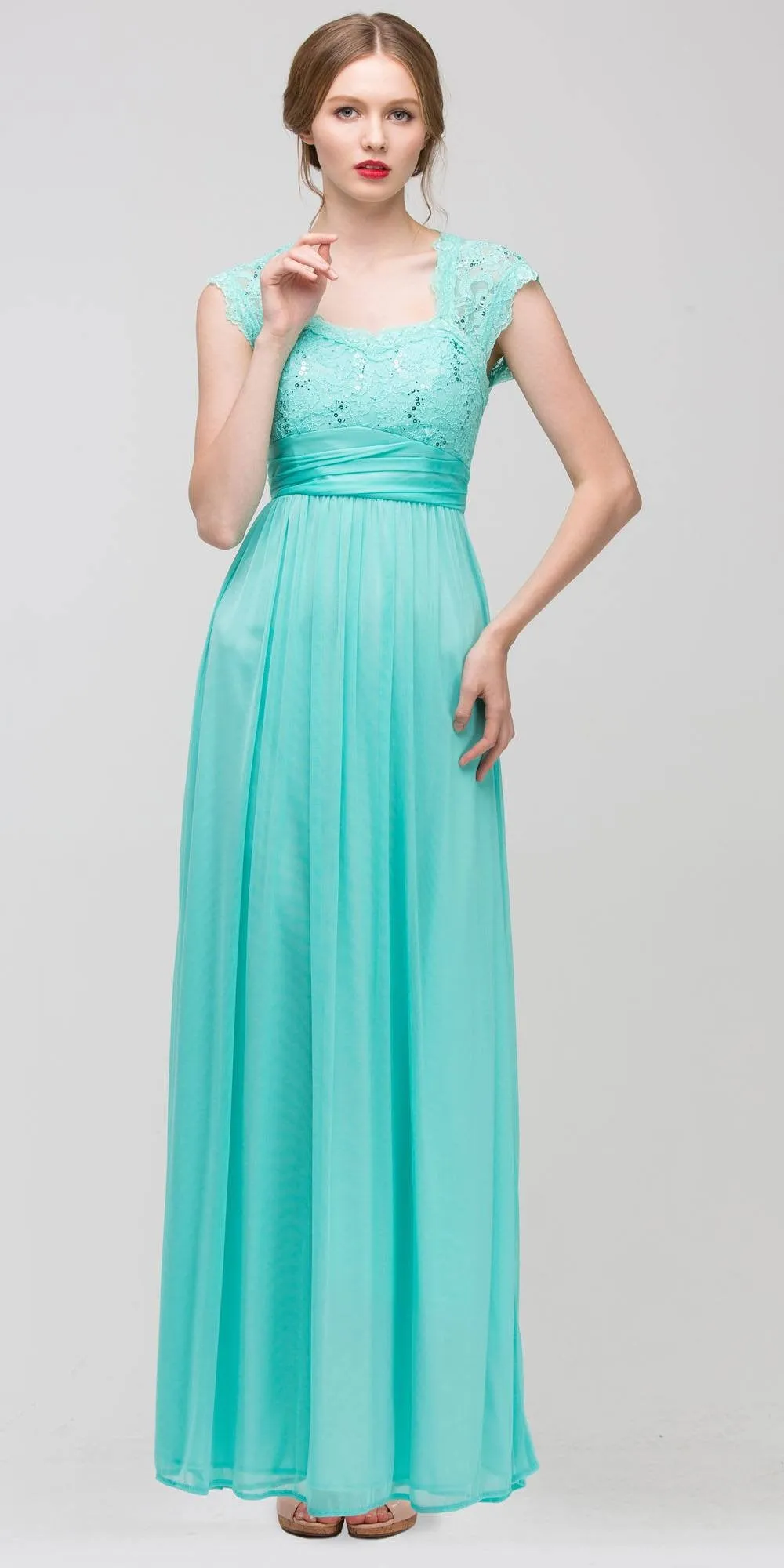 Eureka 2025 Sweetheart Neck Lace Bodice A-Line Floor Length Dress