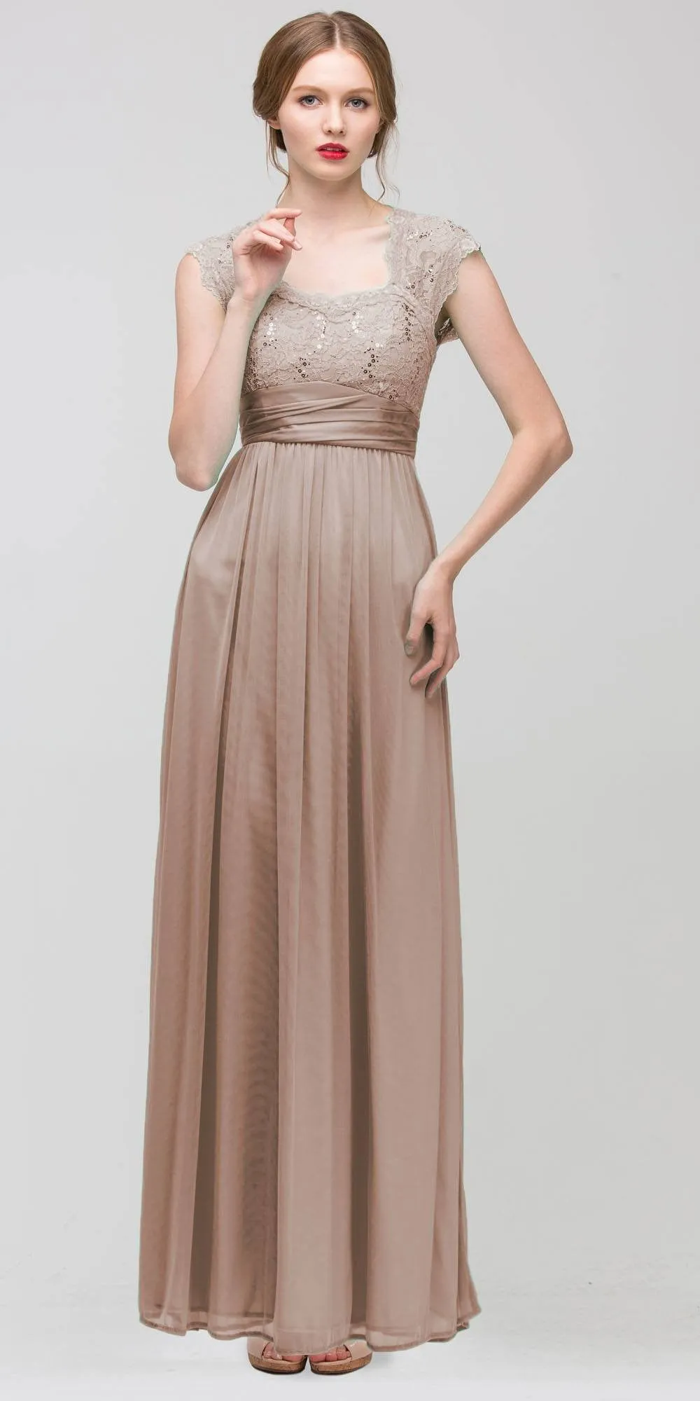 Eureka 2025 Sweetheart Neck Lace Bodice A-Line Floor Length Dress