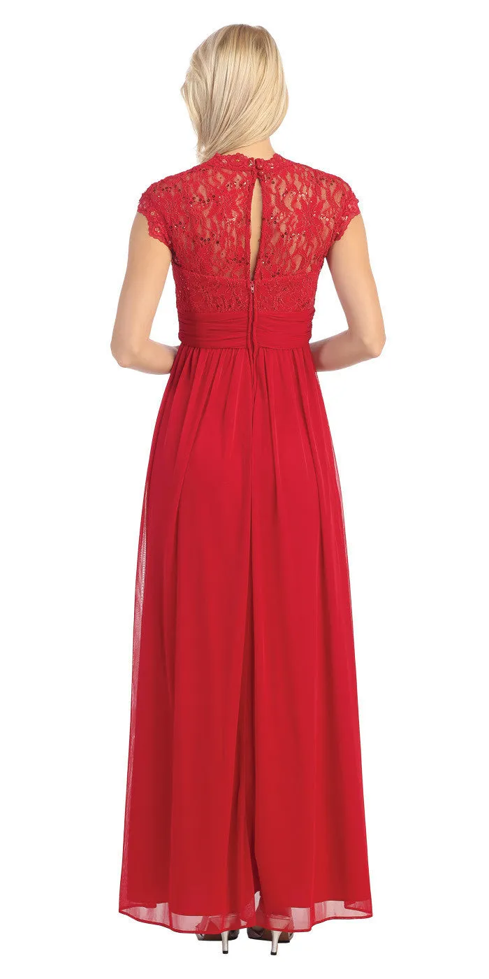 Eureka 2025 Sweetheart Neck Lace Bodice A-Line Floor Length Dress