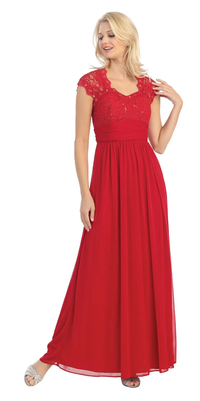 Eureka 2025 Sweetheart Neck Lace Bodice A-Line Floor Length Dress