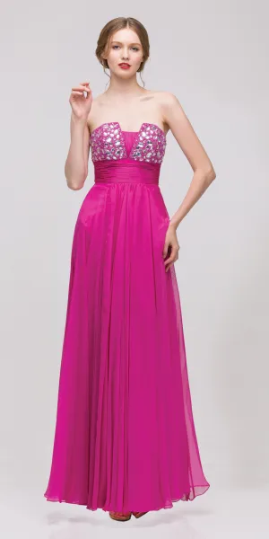 Eureka 2414 Studded Bodice A Line Long Ball Gown