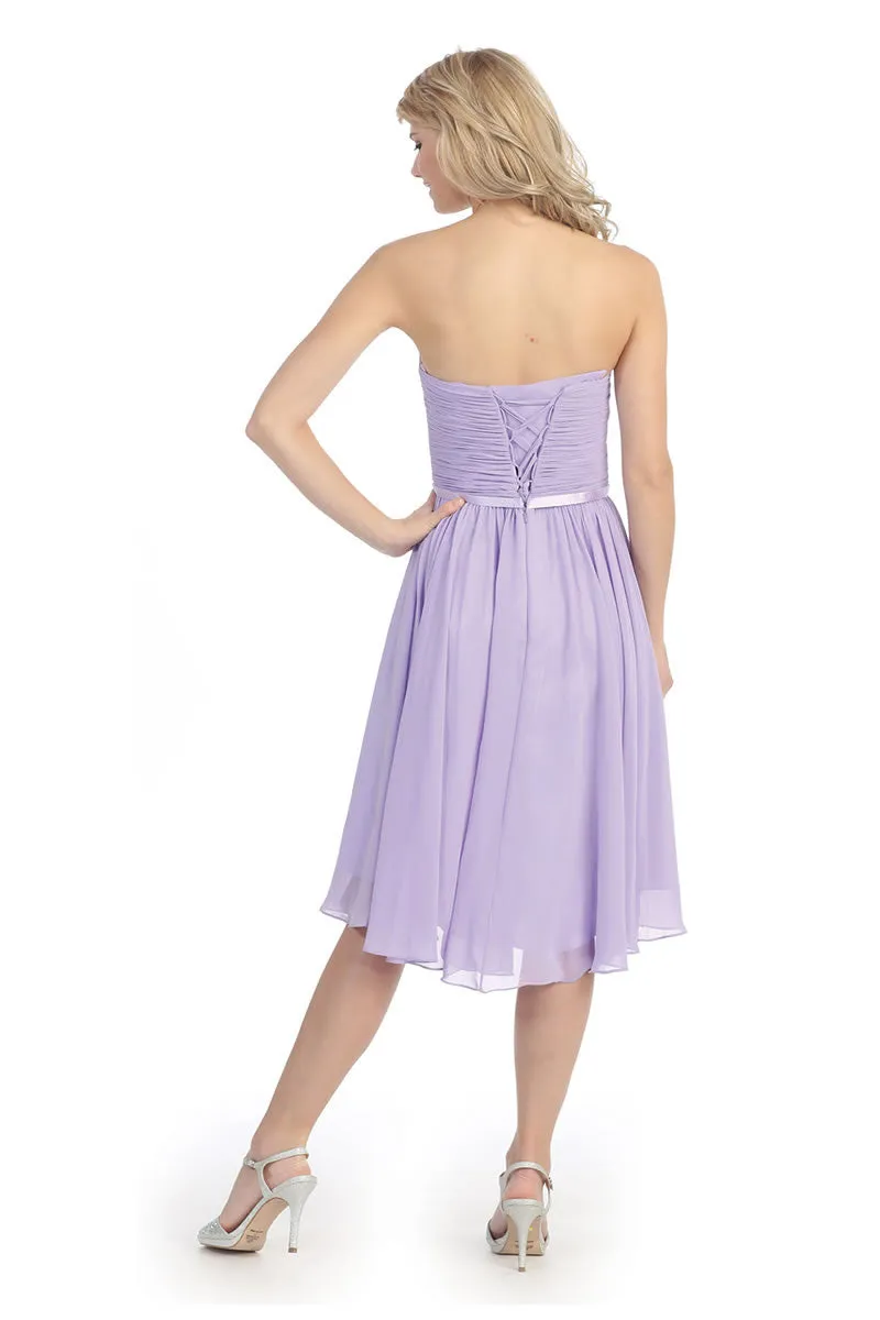 Eureka 2622 Ruched Bodice Knee Length A-Line Dress