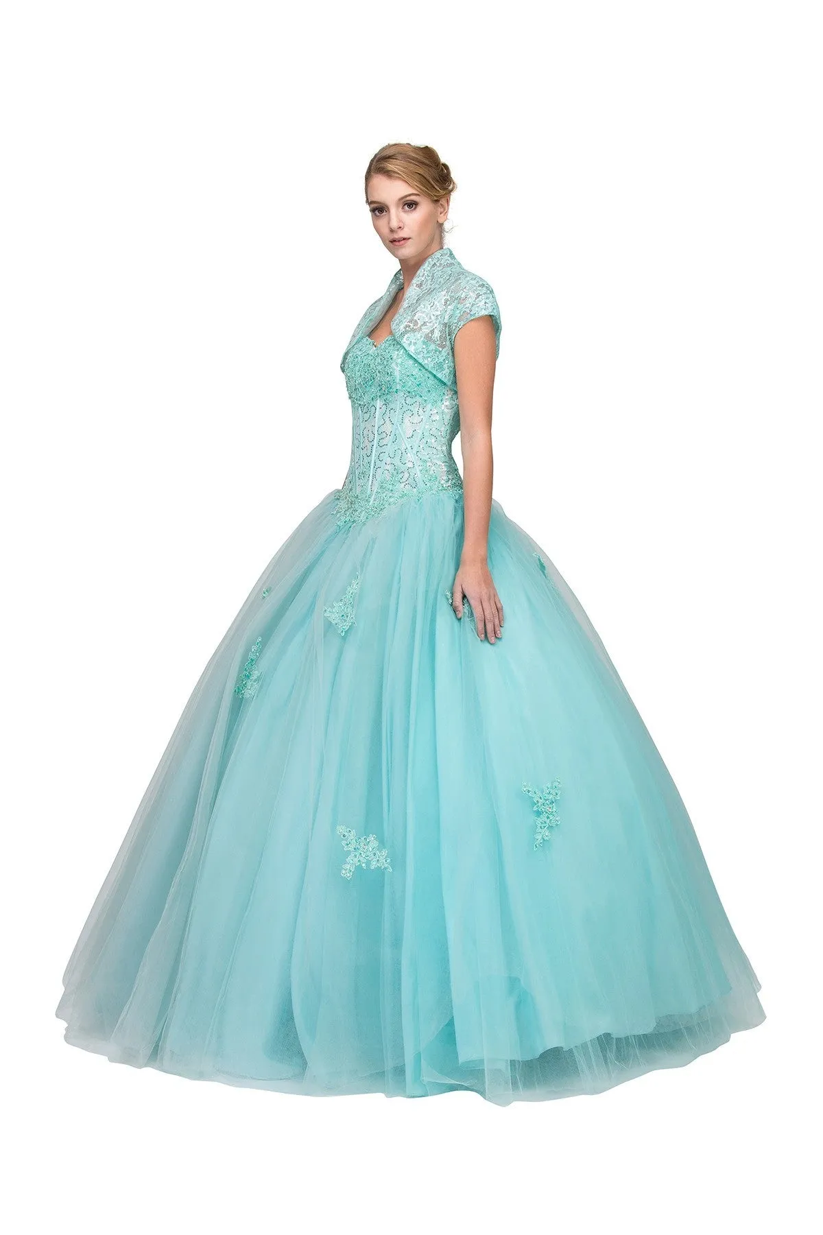 Eureka 3004 Corset Bodice Strapless A-Line Long Ball Gown