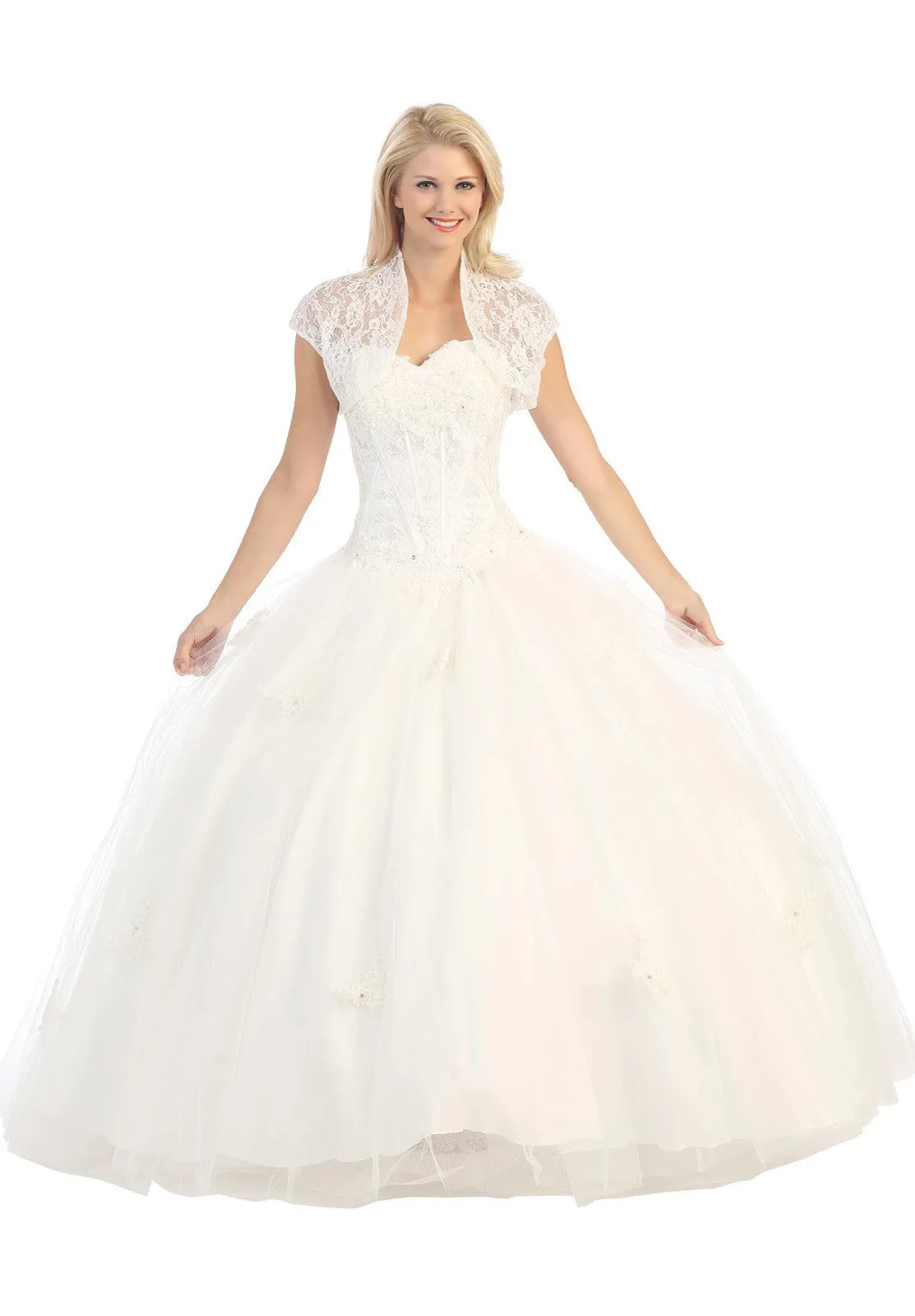 Eureka 3004 Corset Bodice Strapless A-Line Long Ball Gown