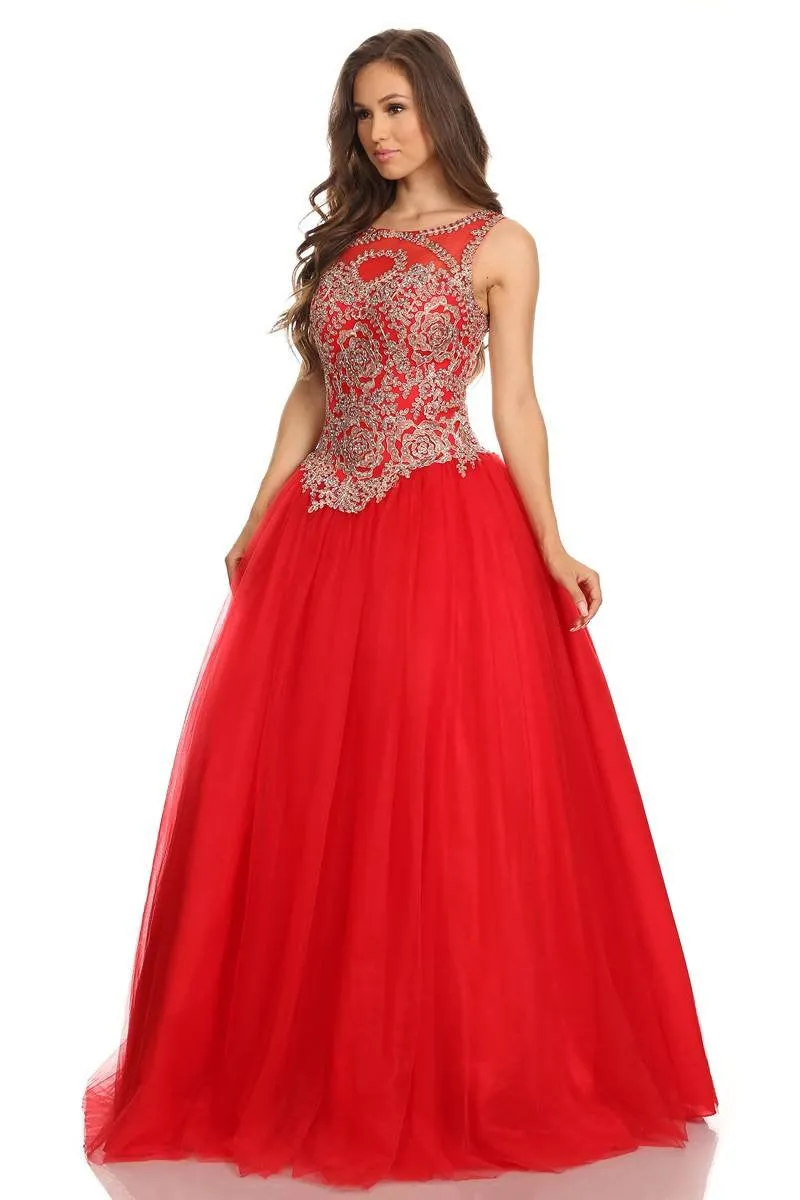Eureka 3088 Quinceanera Dress Applique Cut-Out Back