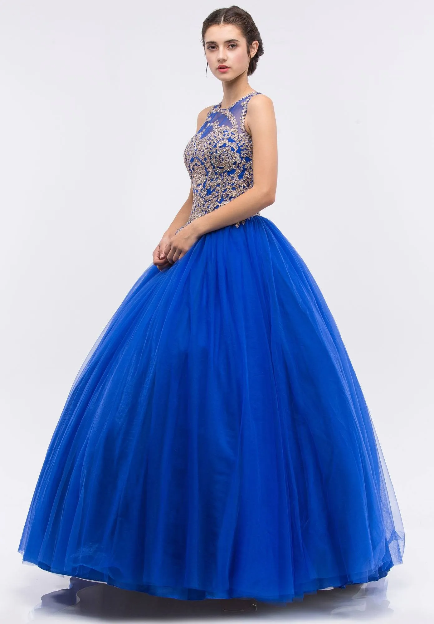 Eureka 3088 Quinceanera Dress Applique Cut-Out Back