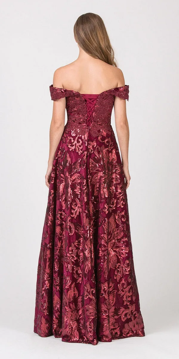 Eureka 6733 Off-Shoulder Long Dress with Pockets